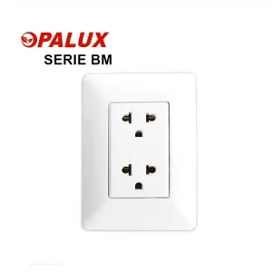 TOMACORRIENTE DOBLE C/TIERRA P/EMPOTRAR