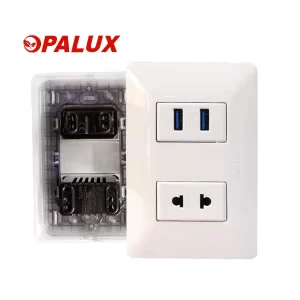 TOMA 2P + USB DOBLE BLANCO